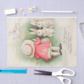 ヴィンテージバニーラビットイースターグリーティング 薄葉紙 (クラフト)