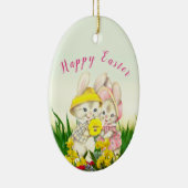 ヴィンテージバニーラビットイースターツリー セラミックオーナメント (右)