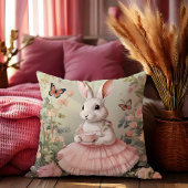 ヴィンテージバニーラビットピンクバレリナドレスケーキティー クッション