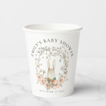 ヴィンテージバニーリーフ名日付赤ちゃんシャワー