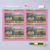 ヴィンテージバニー付カートティッシュペーパー 薄葉紙 (クラフト)