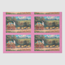 ヴィンテージバニー付カートティッシュペーパー 薄葉紙