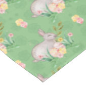 ヴィンテージバニー春の花パステルグリーンイースター テーブルクロス (アングル)
