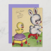 ヴィンテージバニー来ここイースターバニー シーズンカード (正面/裏面)