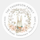 ヴィンテージバニー緑のフローラの戻り名住所 ラウンドシール (正面)