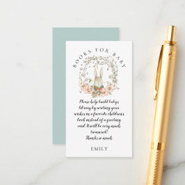 ヴィンテージバニー花模様ズブックスBoy Baby Shower エンクロージャーカード