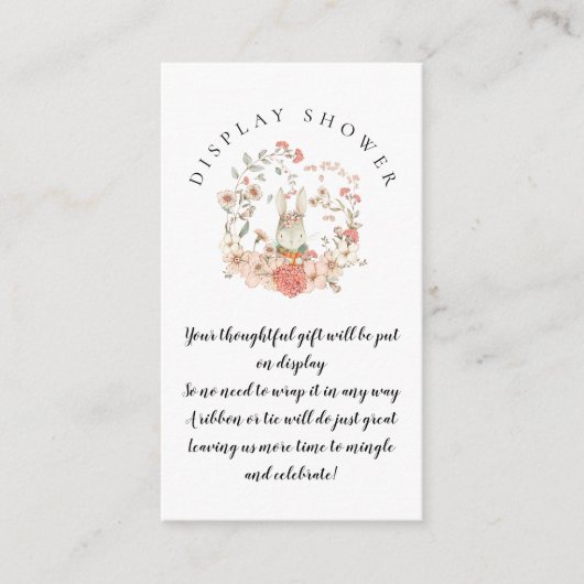 ヴィンテージバニー花模様ベビー表示シャワー エンクロージャーカード