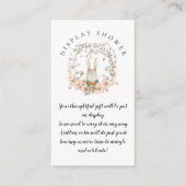 ヴィンテージバニー花模様ベビー表示シャワー エンクロージャーカード (正面)