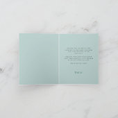 ヴィンテージバニー葉アヒル卵の青い赤ちゃんシャワー サンキューカード (内部)