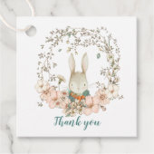 ヴィンテージバニー葉アヒル卵の青い赤ちゃんシャワー フェイバータグ (正面)