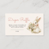 ヴィンテージバニー赤ちゃんシャワーおむつラッフル エンクロージャーカード (正面)