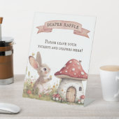 ヴィンテージバニー赤ちゃんシャワーおむつラッフル 台座サイン (インサイチュ)