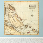 ヴィンテージバハマの地図（1823年） キャンバスプリント (インサイチュ (ウッドフロア))
