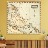 ヴィンテージバハマの地図（1823年） キャンバスプリント (インサイチュ (リビング))