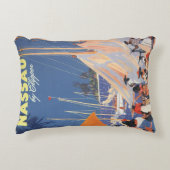 ヴィンテージバハマトラベルアートフライナッサウbyクリッパー アクセントクッション (正面)