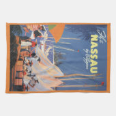 ヴィンテージバハマトラベルアートフライナッサウbyクリッパー キッチンタオル (横)