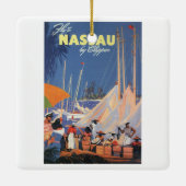 ヴィンテージバハマトラベルアートフライナッサウbyクリッパー セラミックオーナメント (裏面)