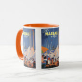 ヴィンテージバハマトラベルアートフライナッサウbyクリッパー マグカップ (正面左)