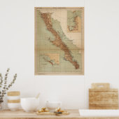 ヴィンテージバハ・カリフォルニアの地図（1922年） ポスター (キッチン)