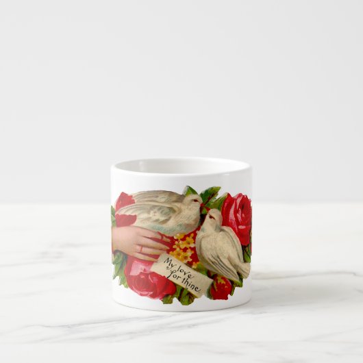 ヴィンテージバビクトリアンリズラブドヴクラシックァート エスプレッソカップ (正面)