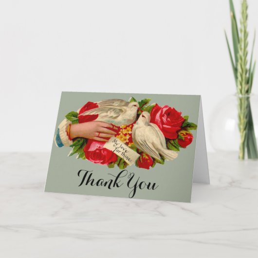 ヴィンテージバビクトリアンリズラブドヴクラシックァート サンキューカード (正面)