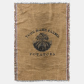 ヴィンテージバフェイクラップポテトサックテンプレート スローブランケット (正面縦)