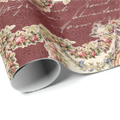 ヴィンテージバフランスのルガンディフローラガーランドデクページ ラッピングペーパー (ロールコーナー)