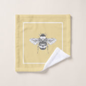 ヴィンテージバブルミツバチ&サマーイエロー バスタオルセット (ウォッシュタオル)