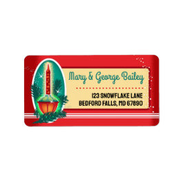 ヴィンテージバブルライトクリスマスカード住所 シール