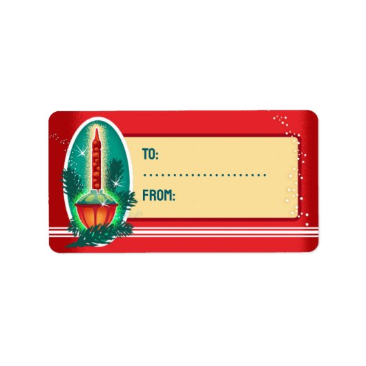 ヴィンテージバブルライトクリスマスギフトタグ ラベル (正面)