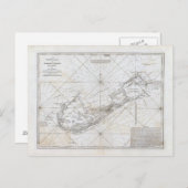 ヴィンテージバミューダの地図 ポストカード (正面/裏面)