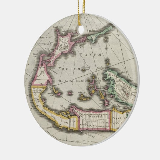 ヴィンテージバミューダの地図(1638) セラミックオーナメント (左)