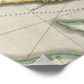 ヴィンテージバミューダの地図(1638) ポスター (角)