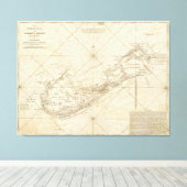 ヴィンテージバミューダの地図(1788) キャンバスプリント (インサイチュ (ウッドフロア))