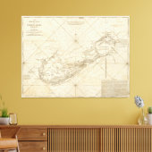 ヴィンテージバミューダの地図(1788) キャンバスプリント (インサイチュ (リビング))