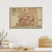 ヴィンテージバミューダの地図（1922年） ポスター (キッチン)