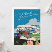 ヴィンテージバミューダトラベルアートイラストレーション カード (正面/裏面インサイチュ)