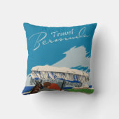 ヴィンテージバミューダトラベルアートイラストレーション クッション (裏面)