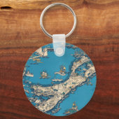 ヴィンテージバミューダ諸島の旧地図 キーホルダー (正面)