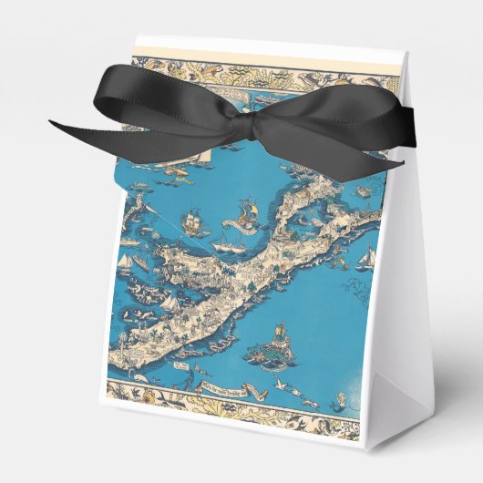 ヴィンテージバミューダ諸島の旧地図 フェイバーボックス (正面サイド)