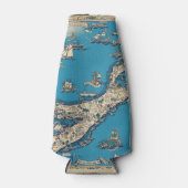 ヴィンテージバミューダ諸島の旧地図 ボトルクーラー (正面)