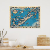 ヴィンテージバミューダ諸島の旧地図 ポスター (キッチン)