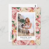 ヴィンテージバラあじさい卒業ありがとう ポストカード (正面/裏面)