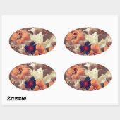 ヴィンテージバラお尻 楕円形シール (シート)