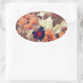 ヴィンテージバラお尻 楕円形シール (バッグ)