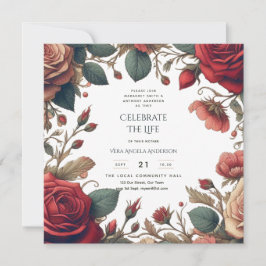 ヴィンテージバラお祝いLife Memorial写真 招待状