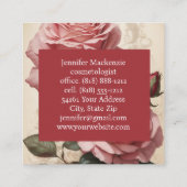 ヴィンテージバラかわいらしピンク スクエア名刺 (裏面)