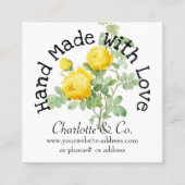 ヴィンテージバラでラブプロダクト作り感謝 スクエア名刺 (正面)