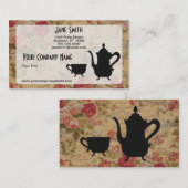 ヴィンテージバラとお茶 名刺 (正面/裏面)