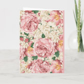 ヴィンテージバラとアジサイ卒業写真 サンキューカード (裏面)